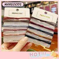 MAXG Random Color ใหม่ ผู้หญิง เครื่องประดับผม ยืดหยุ่นสูง เชือกผูกผม 4 in 1 แหวนติดผม