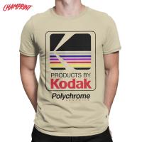 Products By Kodak Polychrome T-Shirts for Men Vintage Cotton Tees Round Collar Short Sleeve T Shirt Printing Tops