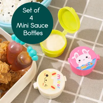 4pcs Mini Portable Sauce Bottles For Bento Box, Japanese Style Salad  Dressing & Ketchup Separation, Plastic Condiment Squeeze Bottles