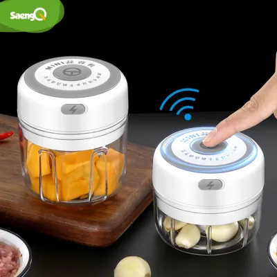 saengQ Mini Electric Garlic Chopper Meat Garlic Masher Garlic Press Vegetable Chili Chopper Press USB Masher Machine for Kitchen