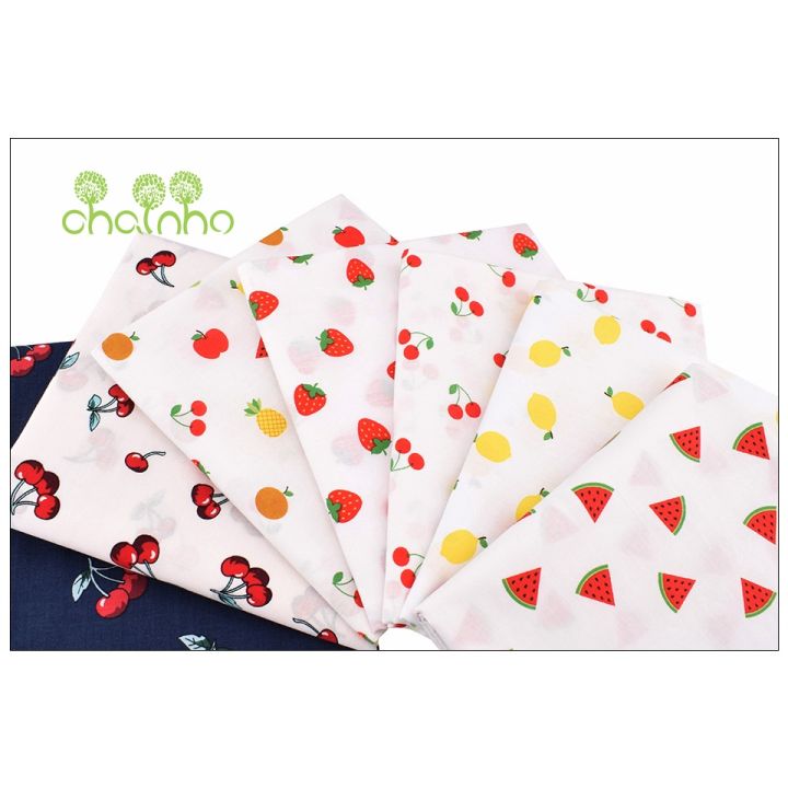 printed-plain-cotton-fabric-little-fruite-series-diy-sewing-quilting-poplin-material-for-baby-amp-childrens-shirts