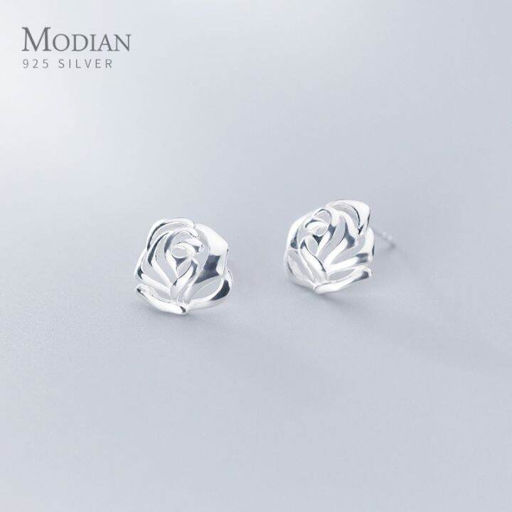 modian-real-925-sterling-silver-simple-rose-flower-stud-earring-for-women-anti-allergy-plant-ear-pin-fine-jewelry-student-giftth