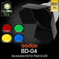 Godox BD-04 Accessories Kit For Flash , LED ใส่บน Standard Reflector 7 inch . ( BarnDoor , Honeycomb , Color Gel*4 )