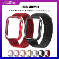 VUAERANG สาย Milanese เคสสำหรับ Apple Watch ซีรีส์อัลตร้า/8/7 /Se/ 6/5/4/3/2/1เคส PC กันกระแทกแบบแข็งและสายสำหรับ I Watch ขนาด49Mm 45Mm 41Mm 44Mm อุปกรณ์เสริม40มม. 42มม. 38มม