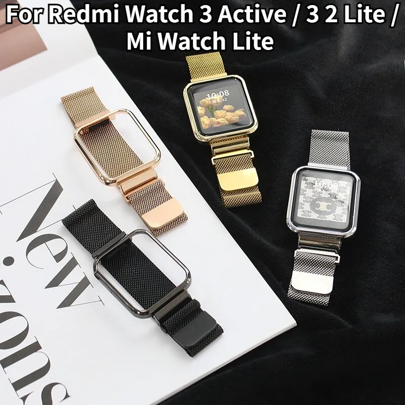 Para Redmi Watch 3 Lite / Watch 3 Active 2 en 1 Milan Metal Watch