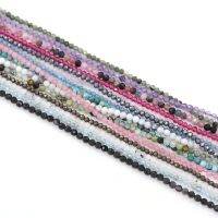 OKDEALS 2Mm สร้อยคอเครื่องประดับแฟชั่น38Cm พลอยดีสร้อยข้อมือเครื่องประดับ DIY ทำสายคล้องแว่นตาลูกปัดหินโกเมนสีแดง