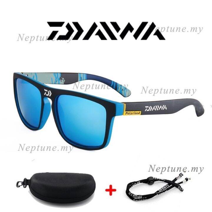 daiwa-แว่นกันแดดโพลาไรซ์ทรงขับรถสำหรับผู้ชาย-แว่นตากันแดดเดินป่าตั้งแคมป์ตกปลาแบบคลาสสิกแว่นตากันแดด-uv400