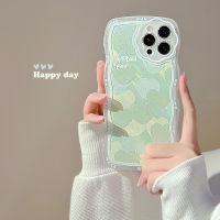 เคส Apple iPhone 15/14/13/12/11/X/x/xr สไตล์ภาพวาดน้ำมันเคสโทรศัพท์มือถือเขียวลายรัก14 Plus เคสโทรศัพท์มือถือแหวน13 Pro Max กรอบคลื่นนุ่มสบายปลอก12 Mini เคสป้องกันโทรศัพท์มือถือที่ทนทาน