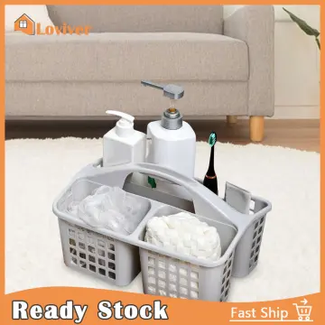 2pcs 3 Compartments Plastic Shower Caddy Basket, Portable Divided