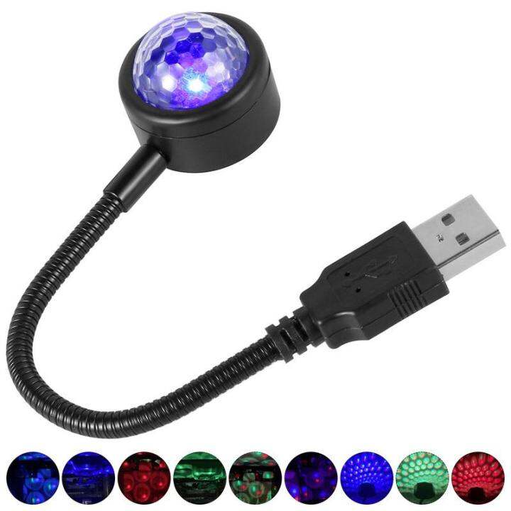 Home Usb Ambient Light Car Roof Projector Light Sound Activated Usb Car