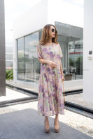 Maxi dress เดรสยาวผ้าชีฟองพิมพ์ลายเนื้อนุ่มมากๆ มีซับใน ทรงปล่อยๆ