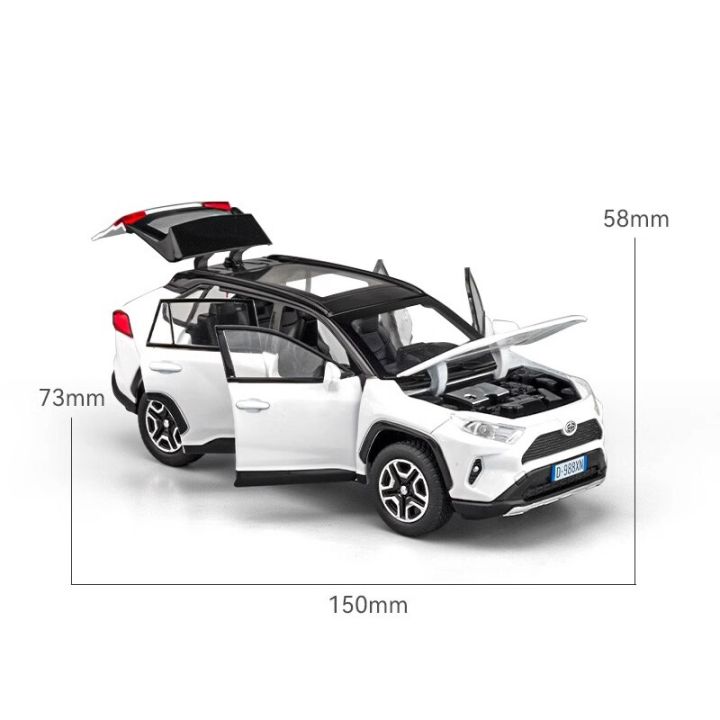 1-32-toyota-rav4-suv-2023-alloy-die-cast-toy-car-model-sound-and-light-pull-back-childrens-toy-collectibles-birthday-gift