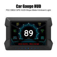 Speedometer HEAD Display พร้อมสัญญาณเตือนแรงดันต่ำเร็วเกินไป OBD2 GPS TILT Meter Electronic Car TILT P22 HUD dual System