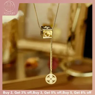 Four Leaf Clover Necklace For Women Fashion Temperament Luxurious Stainless  Steel Gold Necklace Accessories Female