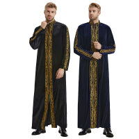 New Factory Spot Middle East Muslim Male Gold Velvet Embroidery Robe, Th825, Hot Sale