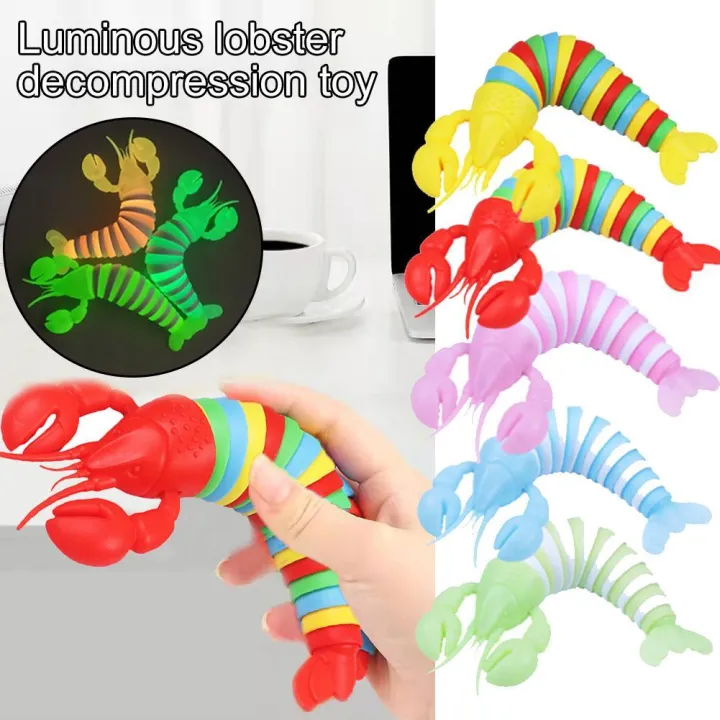 Luminous Lobster Led Caterpillar Toy Articulated Slug Flexible Slug
