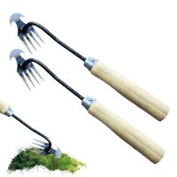 【LZ】 Weeding Artifact Uprooting Weeding Tool Steel Weed Puller 4 Teeth Dual Purpose Weeder Hand Remover Tool For Garden 2PCS