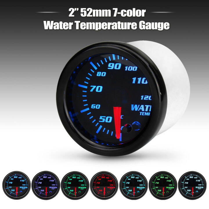 Car Water Temperature Gauge 2 Inch 52mm Digital Display Meter 7 Color