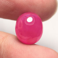 9.15 ct พลอยแดง (ruby Cabochon) สีชมพู แดง ทรงไข่หลังเบี้ย