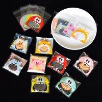 100/200/300/400pcs Cute Cartoon Self-Adhesive Bag Baking Snowflake Crisp Candy Biscuit Snack Nougat Packaging Plastic Bag 7x7+3 Gift Wrapping  Bags