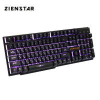 ZIENSTAR Russian Letter Game Keyboard with Three Colors Backlit Similar Mechanical Feel USB Cable