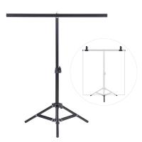 60.5 * 70cm Small Photography Studio Video Metal Support Stand System Kit Set w/ Crossbar &amp; 3 * Clamps for PVC Backdrop Background