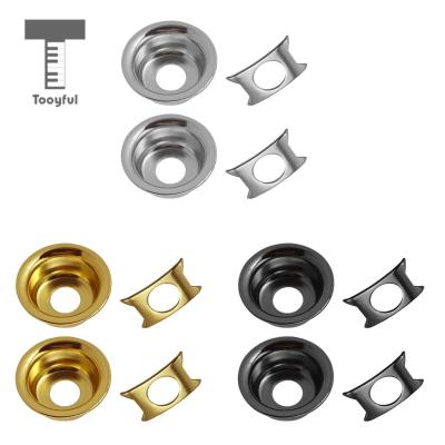 ；‘【； Tooyful 2 Pieces Iron Round Cup Jack Plate Socket Cover Head Cap Retainer Clip For Telecaster Tele Electric Guitar Parts