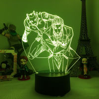 Anime JoJos Bizarre Adventure Figure Model LED Night Light Dio Action Figures 3D Lamp Decoration Anime Lovers Christmas Gifts