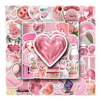 10/30/50pcs Cute Pink Stickers Ins Style Cartoon Decals Toys For Kids DIY Scrapbook Motorcycle Phone Fridge Guitar Bike Sticker