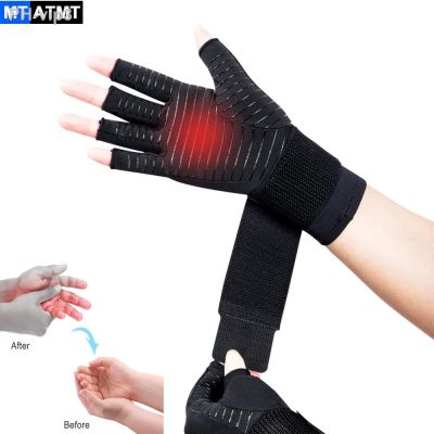 1Pair Compression Arthritis Gloves with StrapCarpal TunnelTyping Joint Pain Relief Women Men Therapy Wristband