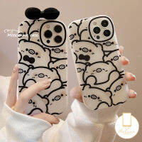 MissConnie โบว์3D ตกแต่งเคสสำหรับ Vivo Y35 Y22 Y02 Y20 Y30 Y15s Y22s Y15 Y17 Y16 Y11 Y91 Y33s Y12 V23E Y20s Y21 Y21s Y51 Y15A V25E Y20i V25 Y91C Y31 Y12i V23การ์ตูนหมูน่ารักหมีกรณีนุ่ม