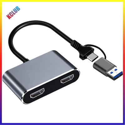 USB 3.0 Type-C เป็น Dual HD อะแดปเตอร์ตัวแยกพอร์ตแสดงผล1080P 60Hz ตัวแปลงจอภาพคู่สำหรับโทรศัพท์เดสก์ท็อปแท็บเล็ต