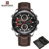 ⌚2023นาฬิกาข้อมือควอตซ์ดิจิทัลนาฬิกาทหารชายเสื้อ NAVIFORCE 9197สำหรับนักธุรกิจชาย