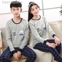 ۩☑▫ n4rn outono grandes meninos meninas sleepwear algodão calças de manga comprida crianças pijamas definir roupas adolescentes