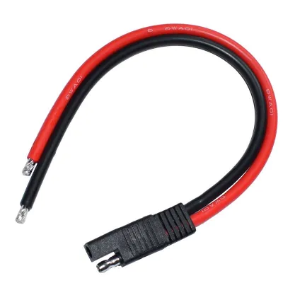 30cm 10AWG SAE Single Ended Extension Cable Inout / Output DC Power Automotive Extension Cable Solar Panel Battery SAE Plug Electrical Connectors
