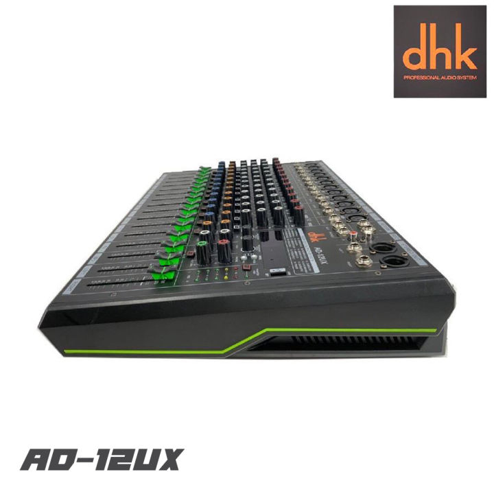 dhk-ad-12ux-มิกเซอร์-มีเอฟเฟคในตัว-16-โปรแกรม-สามารถเชื่อมต่อบูทธูล-usb-ได้-รับประกันสินค้า-1-ปีเต็ม