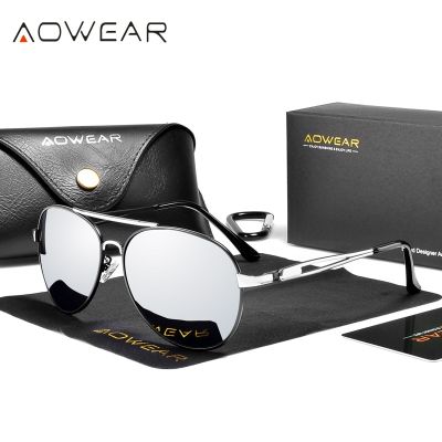 AOWEAR Classic Pilot Mirror Sunglasses Women Polarized Aviation Sun Glasses Luxury Quality Ladies Shades Eyewear Gafas De Sol Cycling Sunglasses