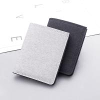 MJJ8 Simple Canvas Fashion Men Short Wallet Mini Coin Purse Multi-functional Card Holder