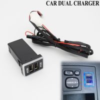 QC3.0 Car USB Port Fast Charger For Toyota Camry Land Cruiser 200 RAV4 Corolla Smartphone Quick Charging Adapter LED Accessories Car Chargers