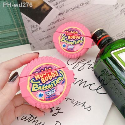 3D hubba bubba bubble gum tape box silicone Wireless Headset bluetooth charging case for Apple AirPods 1 2 Pro sweet sugar cover