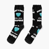 Just A Boy Who Love Diapers - ABDL Diaper T-Shirt Socks Happy Socks Men