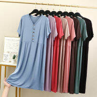 Macio Modal Camisola Solta Mulheres Sleepdress มังงะ Curta บ้าน Nighty เซ็กซี่ชุดนอนแข็งคอวี Camisola Vestido สาเหตุ