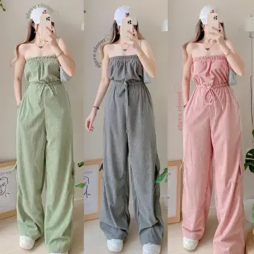 Womens Long Jumpsuits and Rompers Large Elegant Tulle Sleeve Strapless Bare  Shoulder Overalls Party Evening One Piece Outfits - AliExpress
