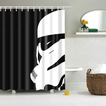 Star Alien Wars Printed Pattern 180x180cm Shower Curtain Pedestal