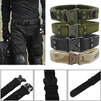 【cw】 130cm Tactical BeltCombat Belts Outdoor Multifunctional Training Canvas WaistbandRelease Camouflage Waist Strap