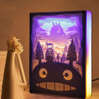 New Novelty Night Light Totoro Paper-cut Atmosphere Lamp 3D Paper Carving Art Decoration Lamp USB Power for Living Room Bedroom