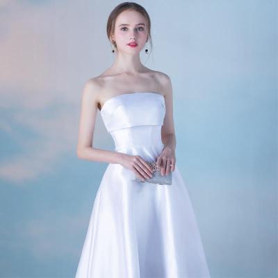 2022 Summer New Elegant Banquet Evening Dress Long Dress Slim Graduation Dress Strapless Dress Women