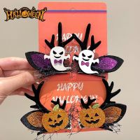 Pumpkin Lantern Hair Clip Headdress Horror Skull Eyeball Clip Womens Halloween Hair Accessories Funny Spider Spring Clip