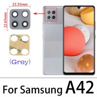 กระจกกล้องถ่ายรูปสำหรับ Samsung A12 A21 A31S A317F A42 A425F A10s A20s A02 A02s A22หลัง4G 5G กระจกเลนส์กล้องถ่ายรูปด้านหลังพร้อมสติ๊กเกอร์