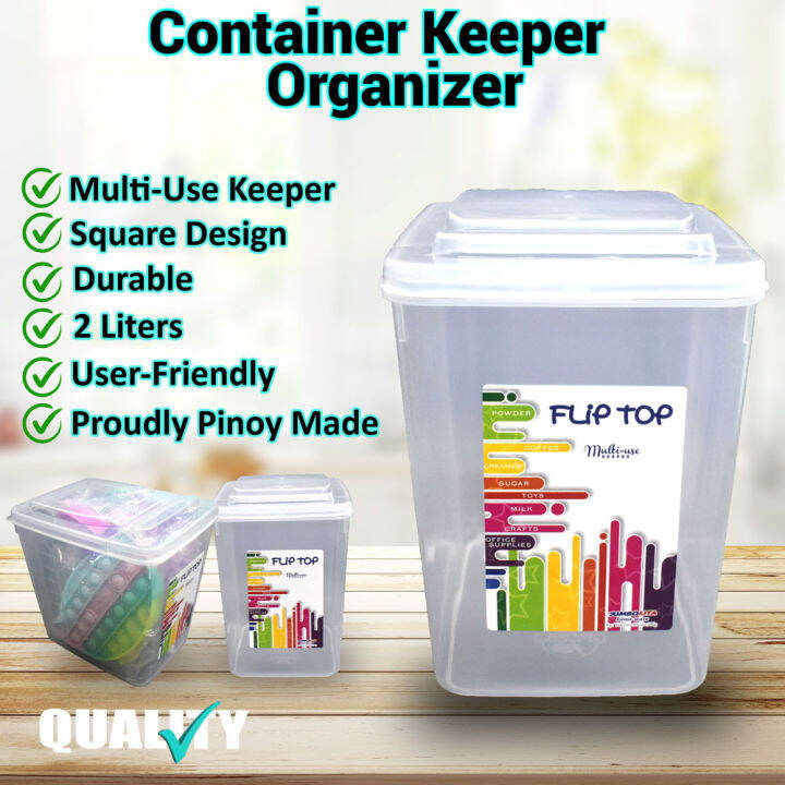 Flip Top Canister 1427Large Milktea Shake Powder Container Keeper